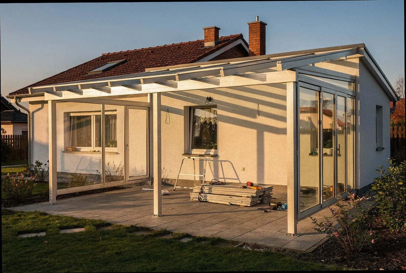 Terrasse zu Kaltwintergarten umgebaut in München